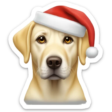 Yellow lab with Santa hat  sticker