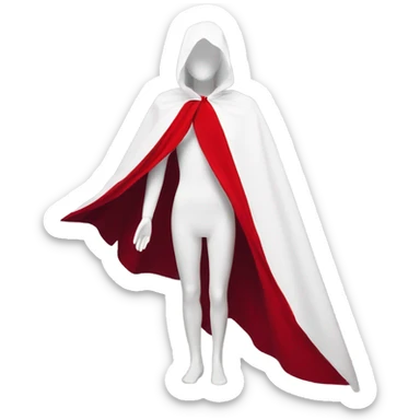 faceless white mannequin flying red cape sticker