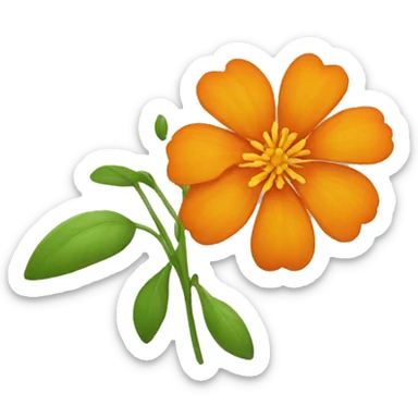 orange flower sticker