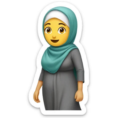 hijab running chubby with vacation mode sticker