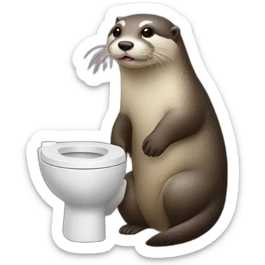 Loutre qui et sur des toilettes sticker