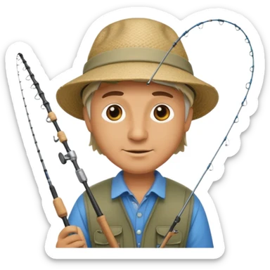 man fishing sticker