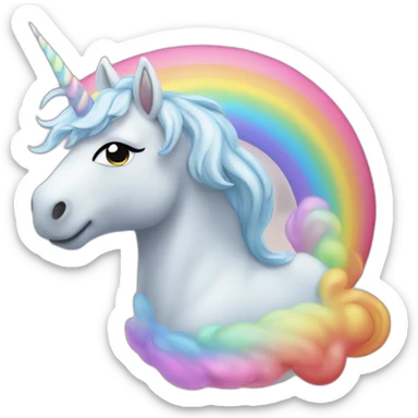 Licorne sur un arc en ciel sticker