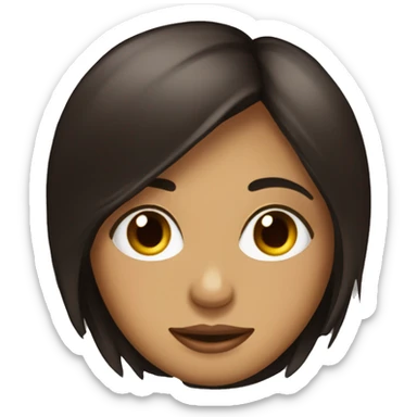 Chica de pelo lacio morena de ojos cafe oscuro sticker