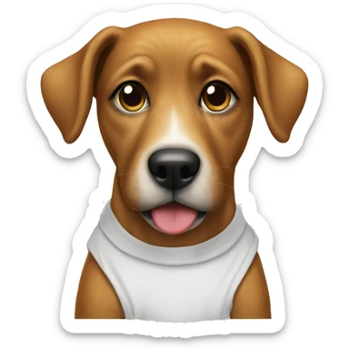 Dog with t shirt sticker