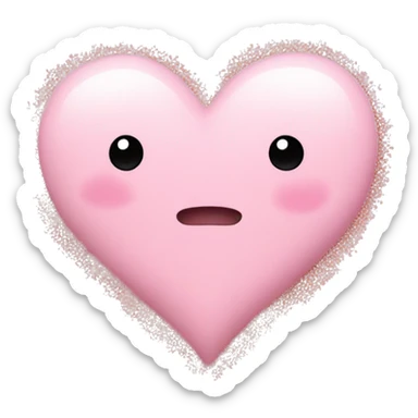 soft pink heart with glitter sticker