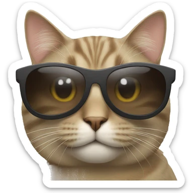 Cat with sunglasses sticker