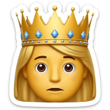 Tired emoji wearing a king’s crown sticker