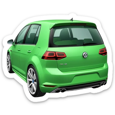peut tu me faire une golf R verte flash avec des roue blanche  sticker