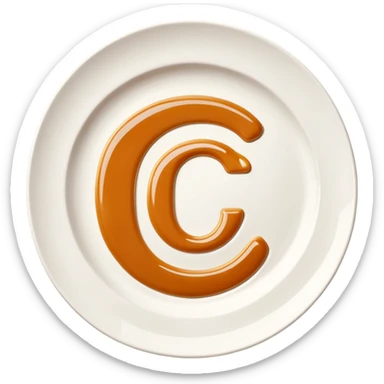 A modern icon of a white ceramic plate with a refined sauce drizzle shaped like the letter C, subtly expressing the CatchTable brand identity. Use a sleek, minimal style.
The sauce drizzle should thin and include a color #FF3D00.
Soft shadows, simple lines, high-end visual mood. sticker
