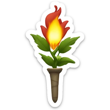 Torch with flower sticker