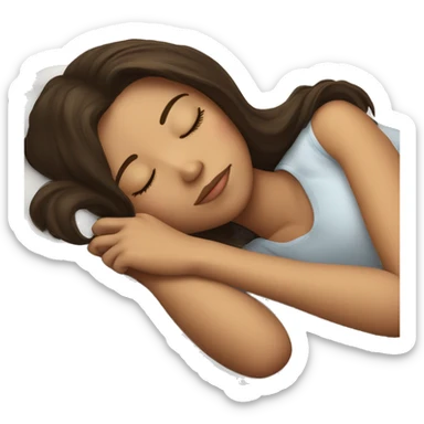 Brunette girl sleeping sticker
