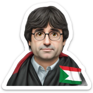 carles puigdemont with palestinian keffiyeh sticker