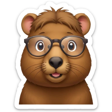 Capibara con lentes sticker