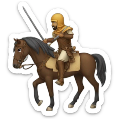 Muslim horse raider saddelless with lance sticker