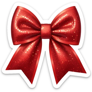 red glitter bow sticker