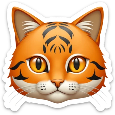 Elinde bicak olan caliko cinsi bir kedi sticker