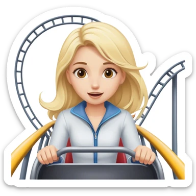 Blonde hair girl on rollercoaster  sticker