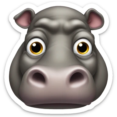 Ugly fat hippo sticker