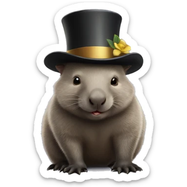 Wombat wearing top hat  sticker