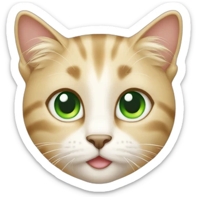 Cat female with long blonde hair an green eyes sticker