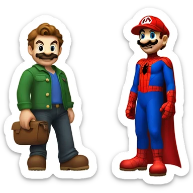 Mario with spider-man sticker