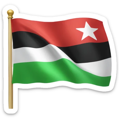 New flag of Syria with the Green, white, and black strips and the three red stars  sticker