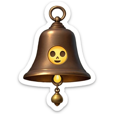 the midnight bell with moon at the back sticker