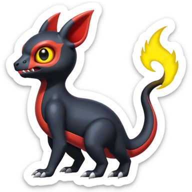 Shiny Duskull-Umbreon-Charmeleon-Fakémon-hybrid-creature (full body)  sticker