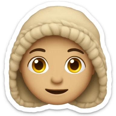 Beige cozy emojis sticker