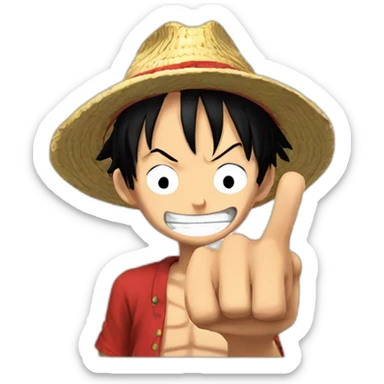 luffy giving the finger sticker