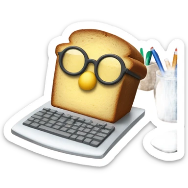 Loaf of Banana bread working an office job sticker
