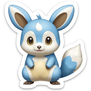 Shiny Minccino-Piplup-Oshawott-Emolga-Minun-Hybrid (Full body) sticker