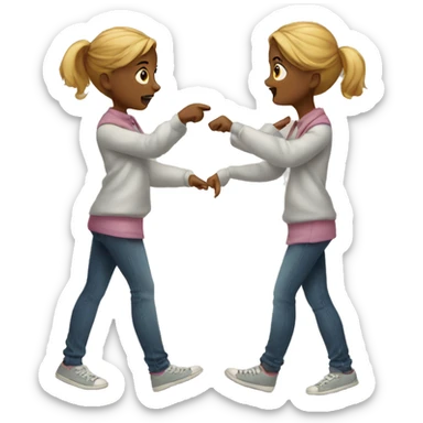 shy girl pointing fingers towards each other sticker