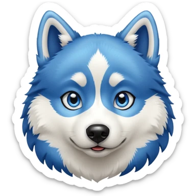 black and white batman husky with blue eyes sticker