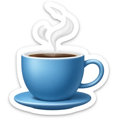 blue coffee cup with steam sticker