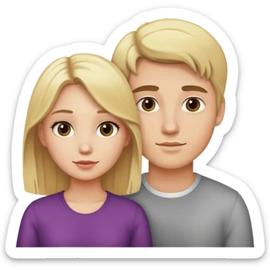 A girl with a guy who has blond hair sticker