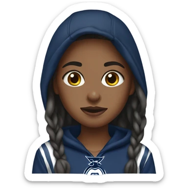 Girl wearing Dallas cowboys hoodie sticker
