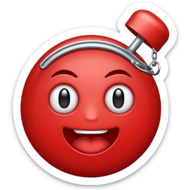 Un emoji como sonrojado y mordiéndose el dedo  sticker
