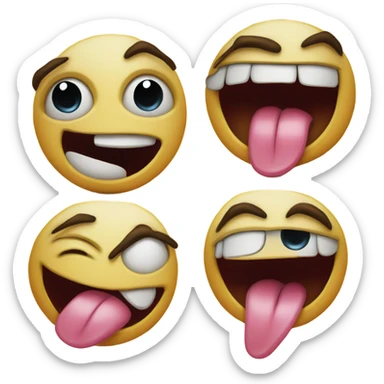 freaky emoji with licking lip sticker