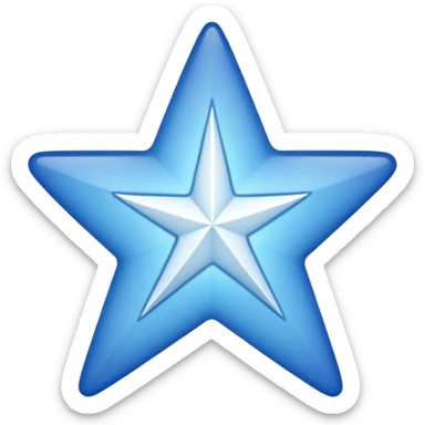 White tick in blue star  sticker