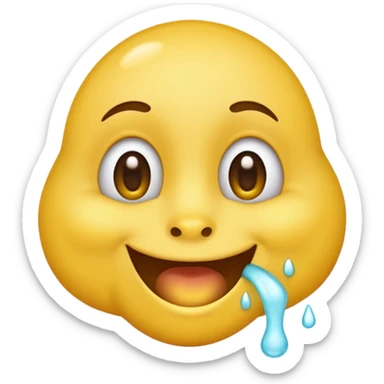 yellow emoji with snot coming out of nose sticker