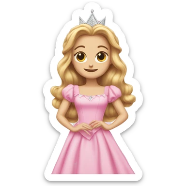 Glinda from the wizard of oz in a pink dress sticker