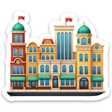 Hamtramck city emoji showing diverse community and iconic local building in iOS Apple style sticker