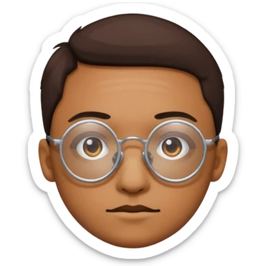 Circle glasses with a scar sticker