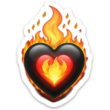 ❤️‍🔥same Balck fire heart sticker