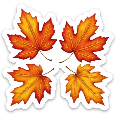 autumn leaves, white background sticker