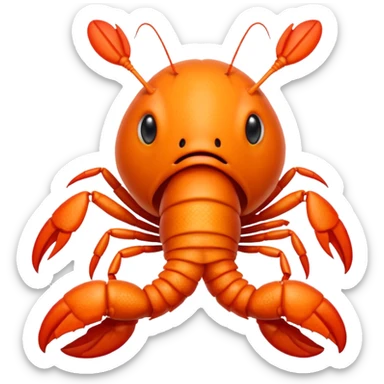chubby crayfish munching on a food pellet sticker