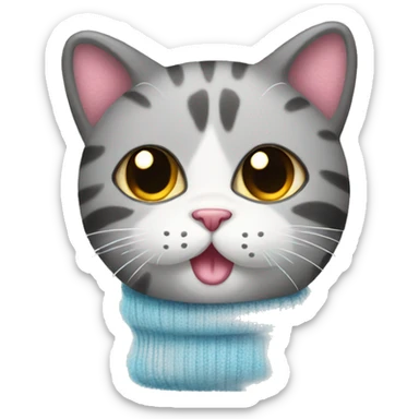 Cat wearing fuzzy socks sticker