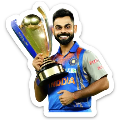 virat kohli with ipl trophy sticker